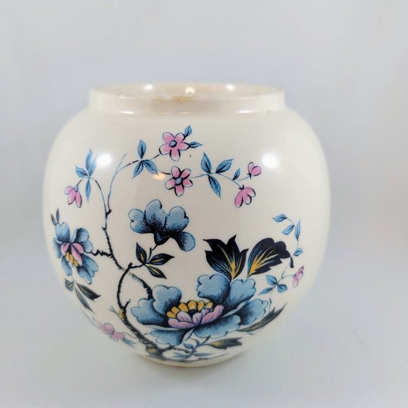 Oriental Style Ginger Jar Sadler England Ironstone Blue Pink Yellow Flowers - Picture 3 of 11